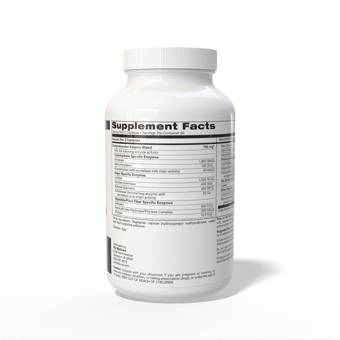 ACI DIGESTIVE ENZYMES COMPLETE Supplement Facts