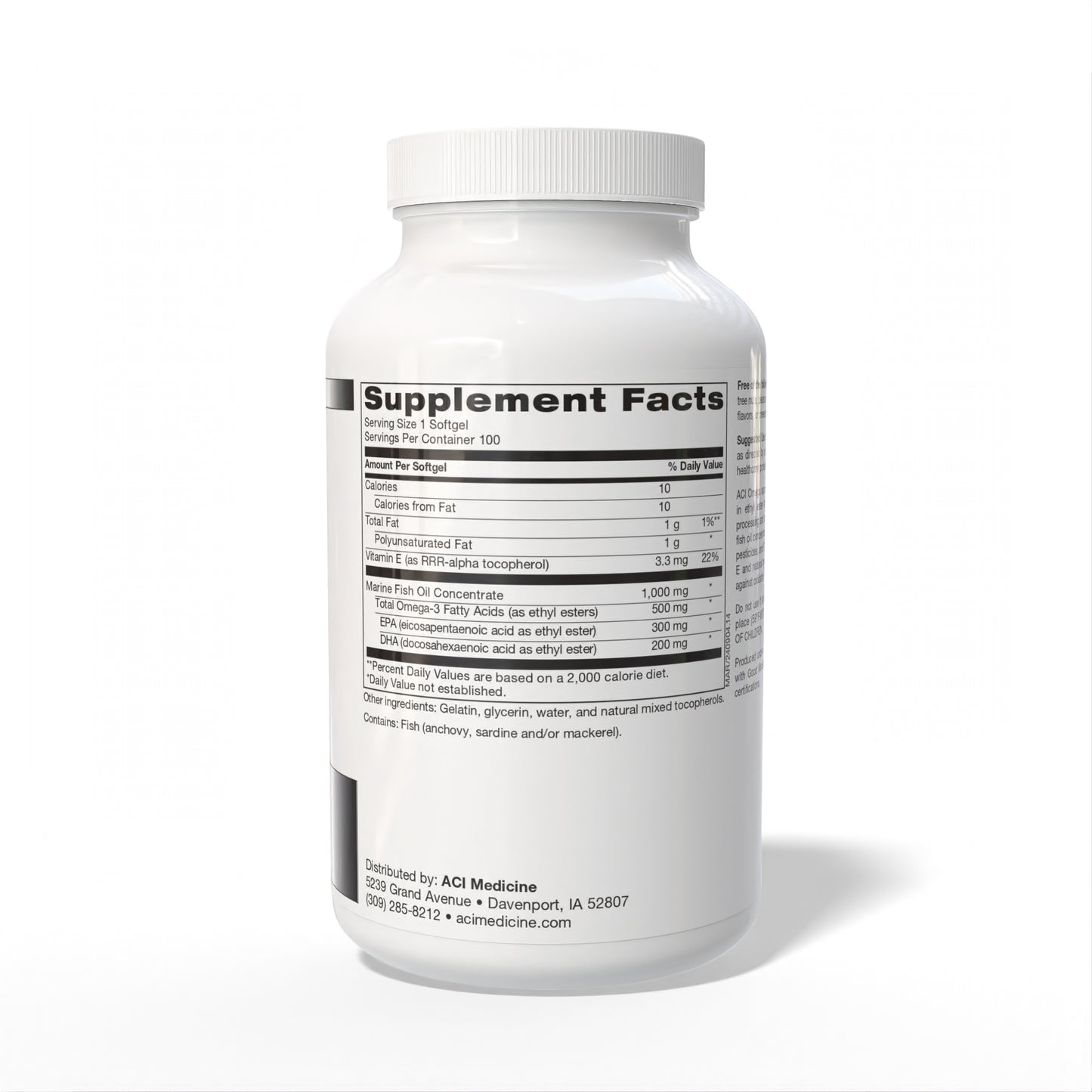 ACI OMEGA Supplement Facts