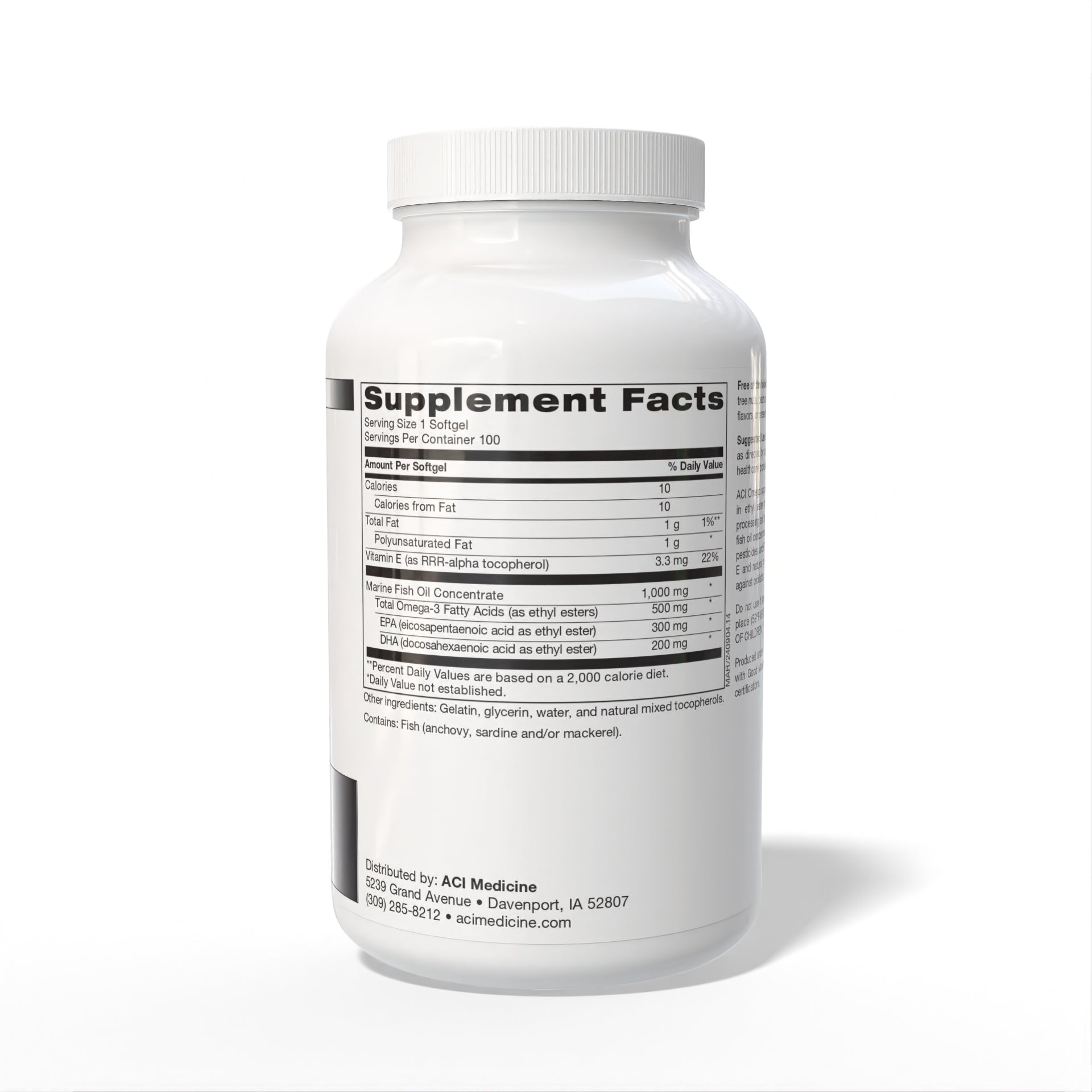 ACI OMEGA Supplement Facts