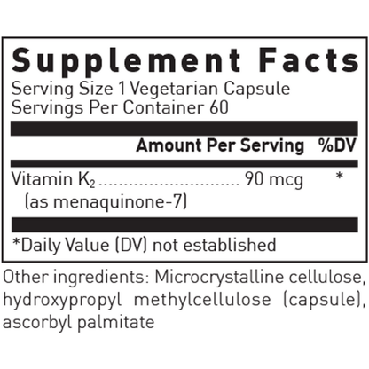 Vitamin K2 w/Menaquinone-7 60CT