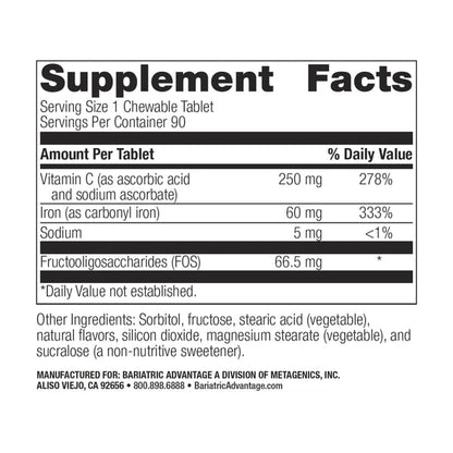 CHEWABLE IRON 60 MG